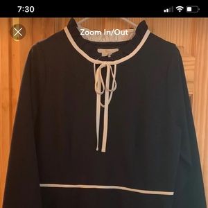 Boden Navy Dress with Cream Bow. Worn once.